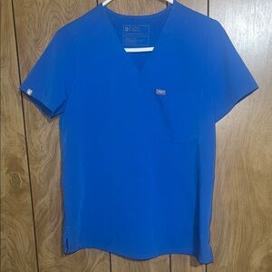 Figs Royal Blue V-Neck Scrub Top